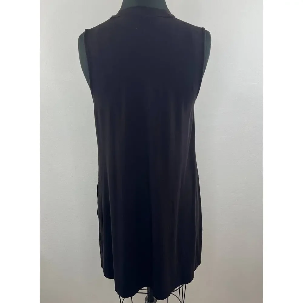 J. Crew Dark Purple Sleeveless High Neck Sleeveless Shift Dress Mini Length Sz S